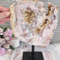 Statement Piece ~ Large High Grade Druzy Pink Amethyst Slab on Swivel Stand 1.88KG 30cm