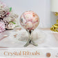 Flower Carnelian Sphere on Stand 118g
