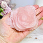 Large Rose Quartz Carved Rose 10cm