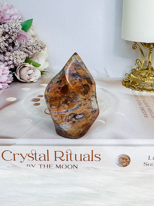 Jasper Carved Flame 7cm