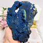 High Grade Azurite Slab with Malachite Inclusions on Stand 693g