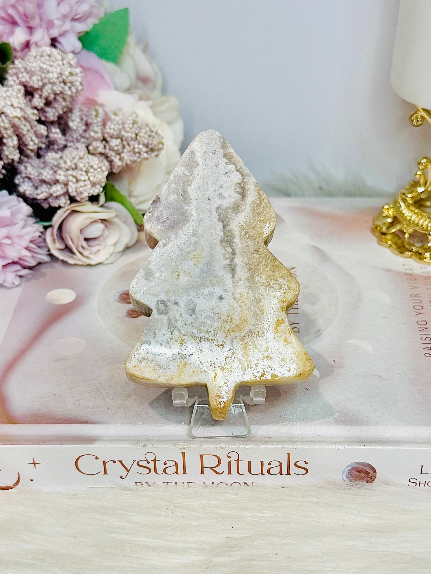 Pink Amethyst Chunky Christmas Tree 9cm On Stand