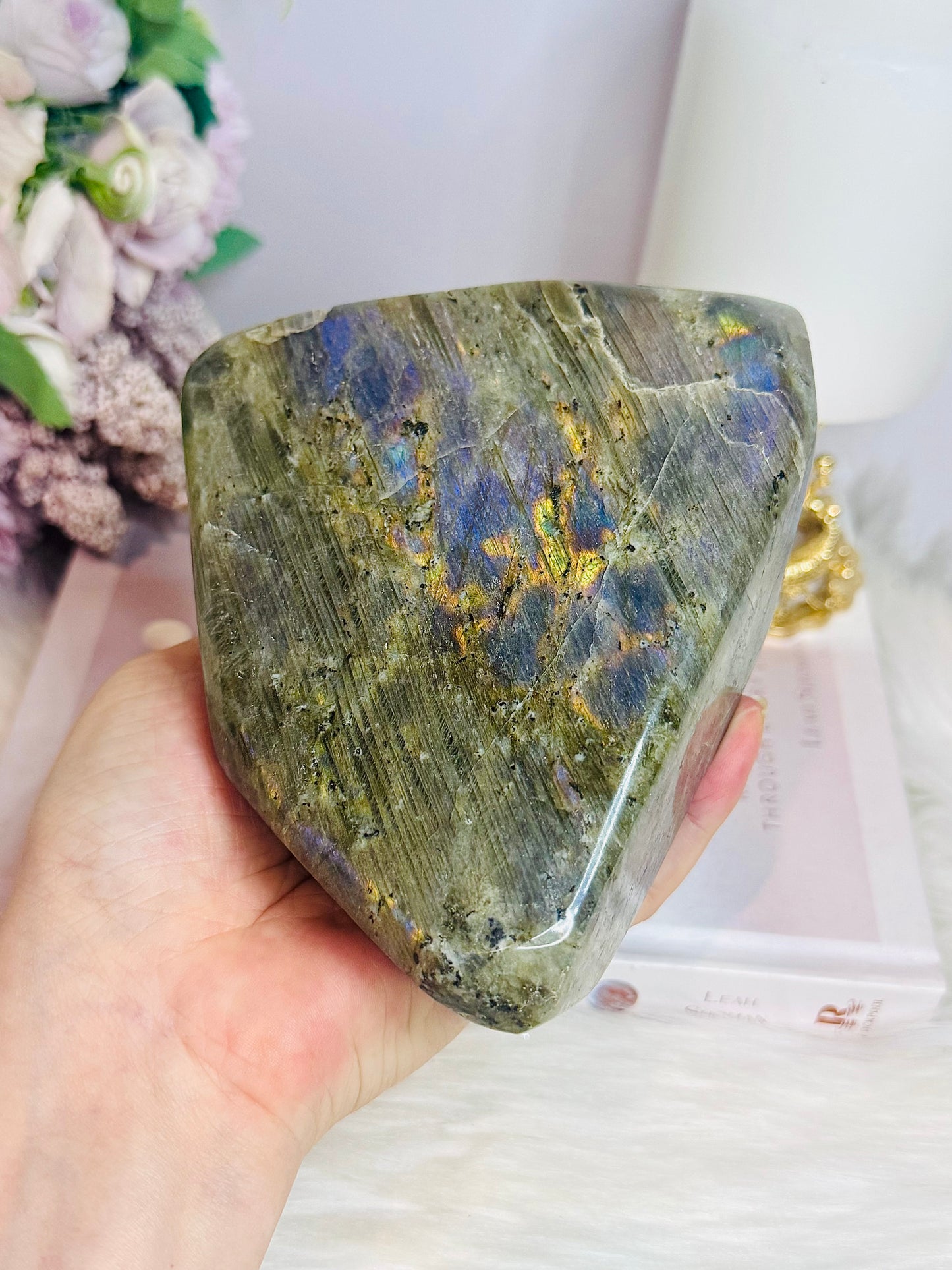 Large Natural Polished Labradorite Freeform 1.1KG