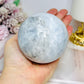 Large Blue Calcite Sphere on Stand 667g