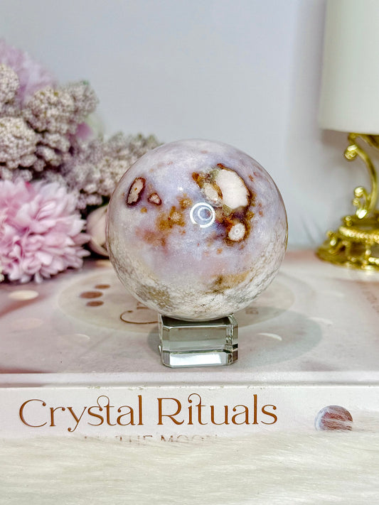 Flower Agate Sphere On Stand 266g