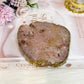 Large Pink Amethyst Druzy Chunky Coaster with Gold Plating 285g