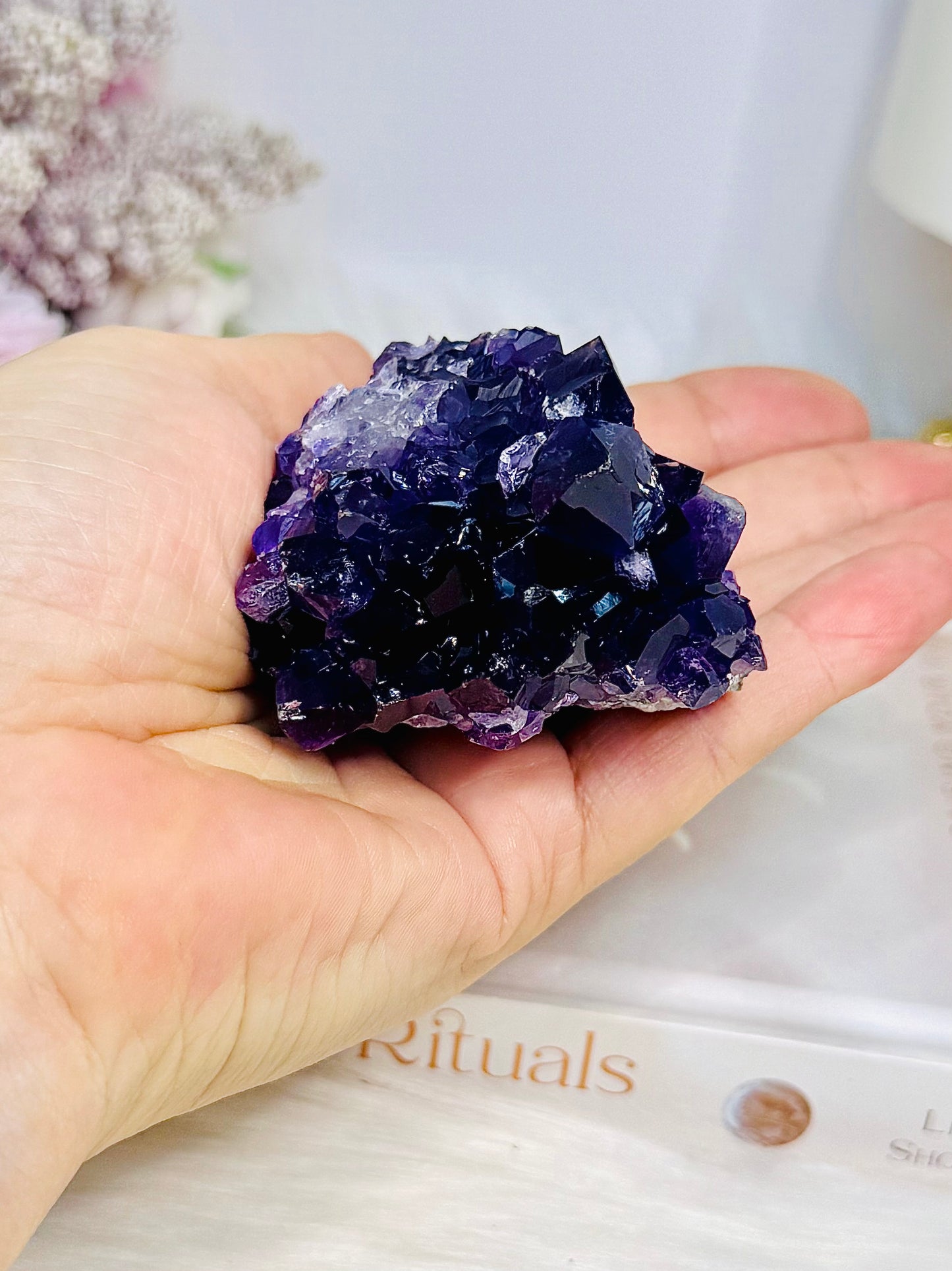 High Grade Amethyst Cluster with Rosette Formation 135g