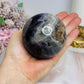 Druzy Chevron Amethyst Large Sphere 538g On Stand