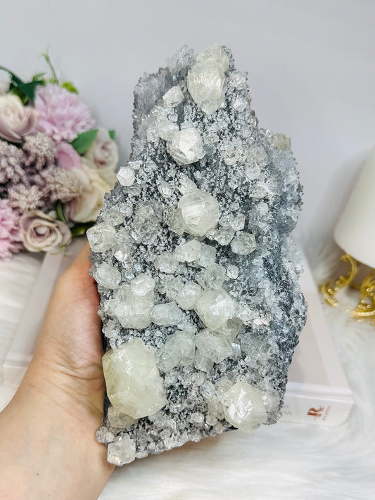 Huge Diamond Calcite Druzy Freeform (UV Reactive) 1.75KG 23cm
