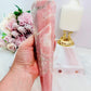 Classy & Fabulous Huge Pink Opal Wand | Obelisk Tower On Silver Stand 27cm