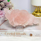 Large Rose Quartz Carved Rose on Stand 15cm