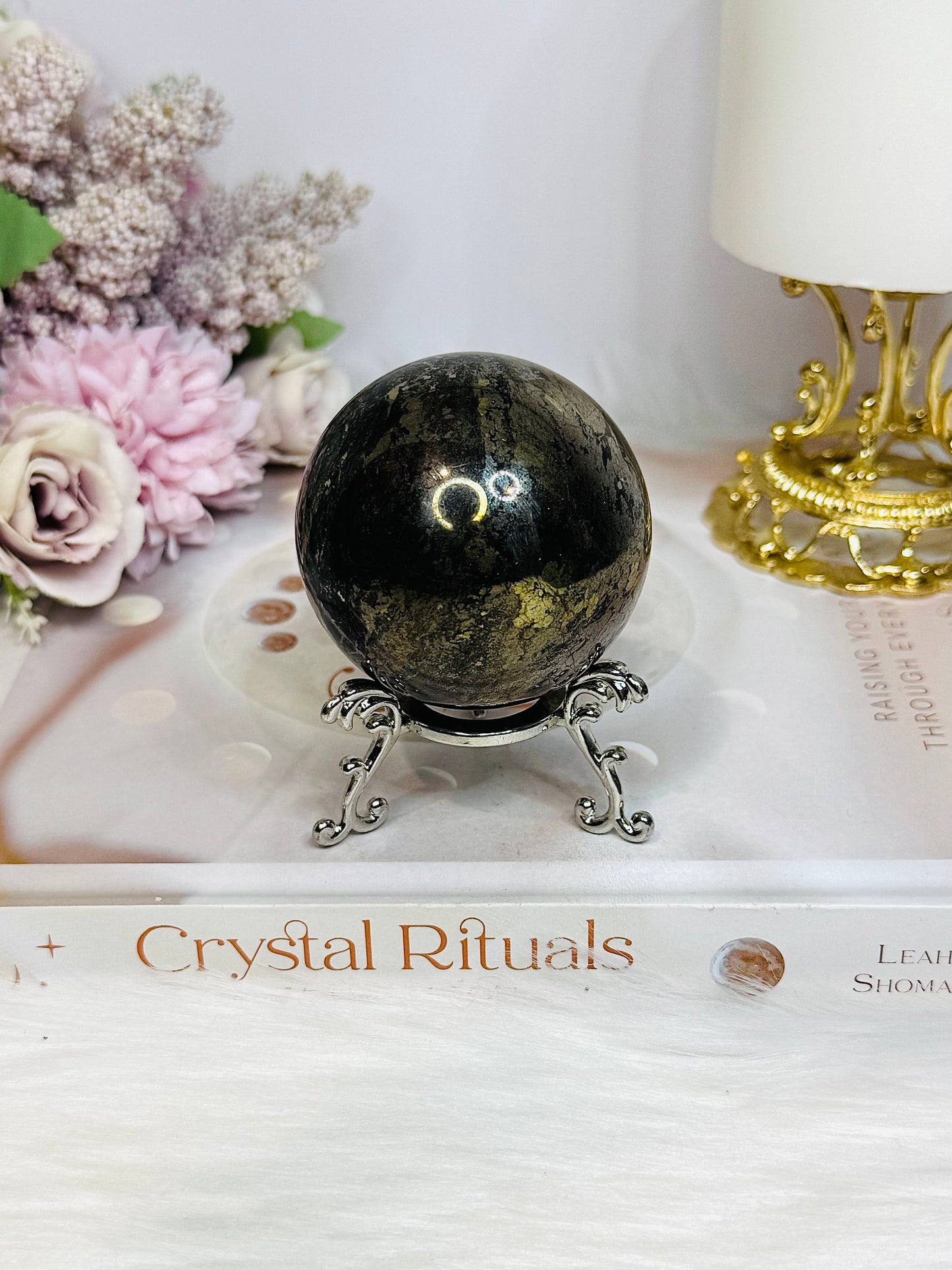 Pyrite Sphere on Stand 357g