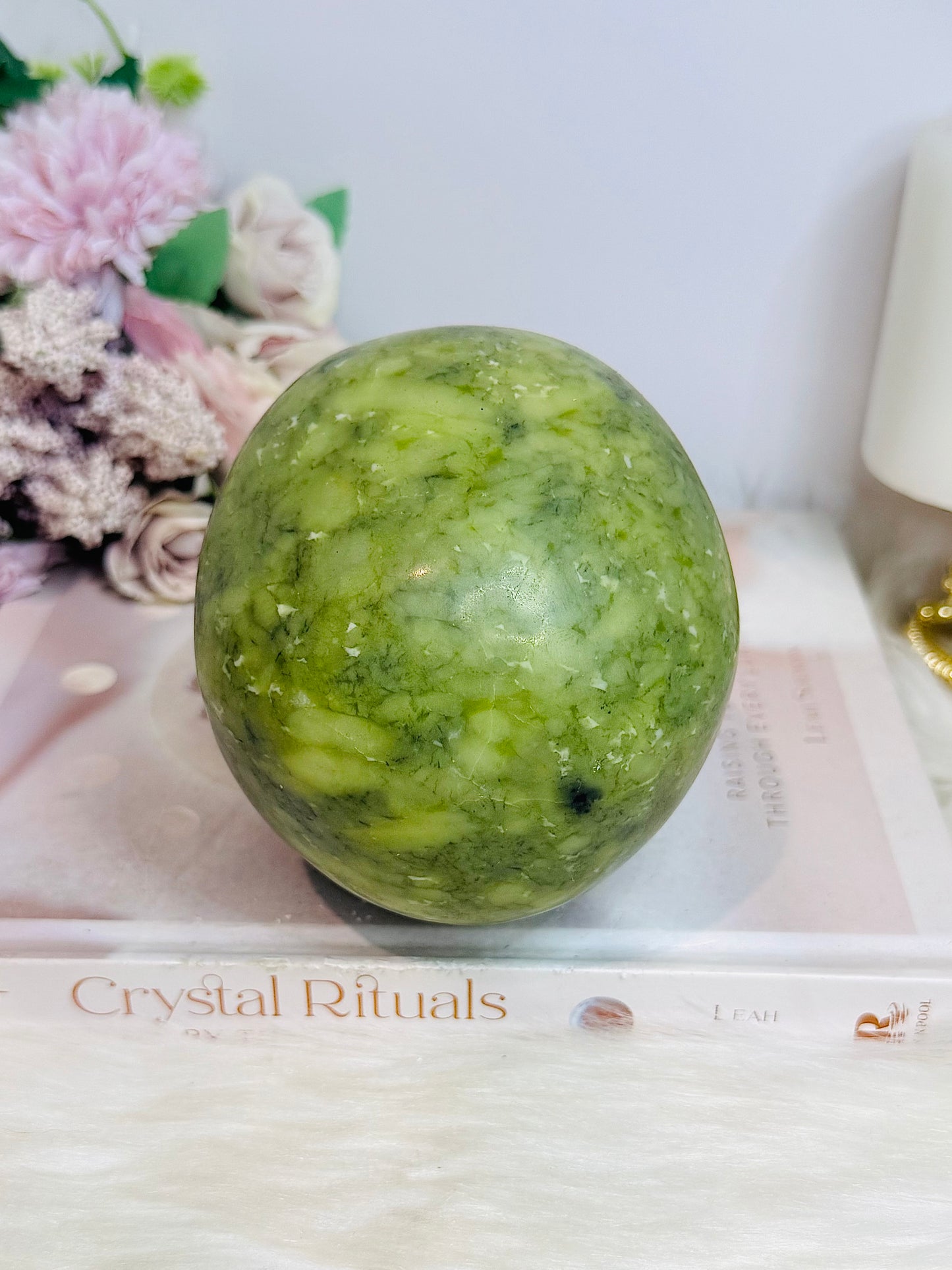 Huge Green Jade Carved Skull 1.25KG