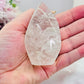 Stunning Clear Quartz Chunky Carved Flame 8cm From Brazil