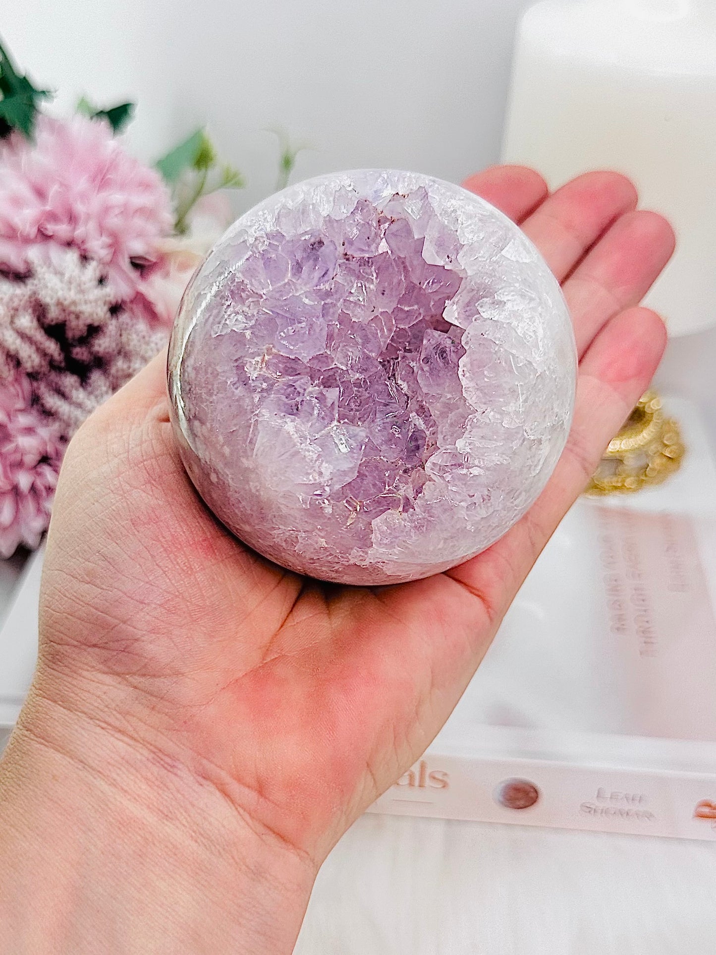 She Is Divine!!! All Class, Gorgeous Large 396gram Druzy Pink Amethyst Sphere From Brazil On Stand An Absolute Stunner