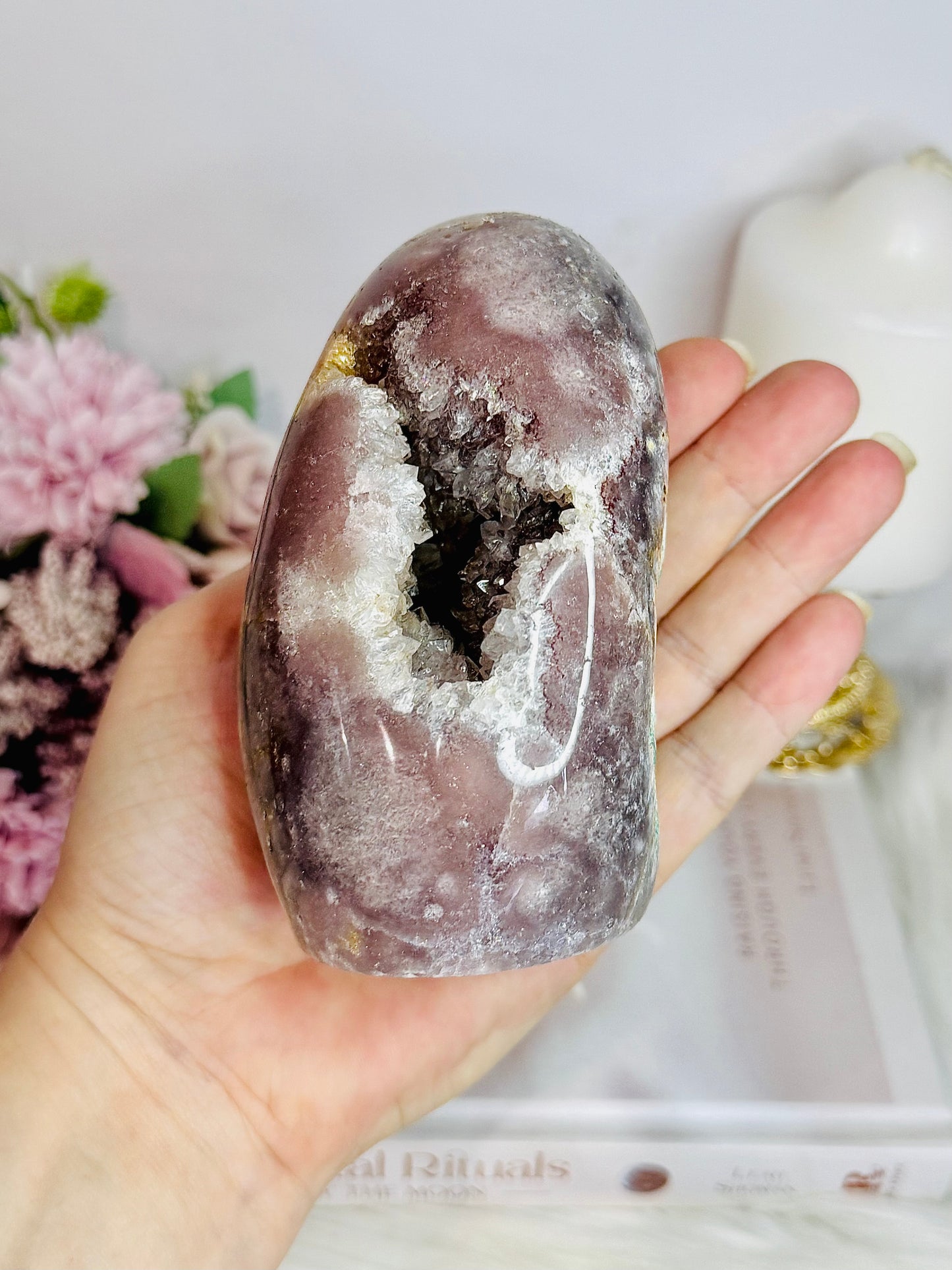 Classy & Fabulous Large 681gram 10.5cm Pink Amethyst Druzy Freeform From Brazil