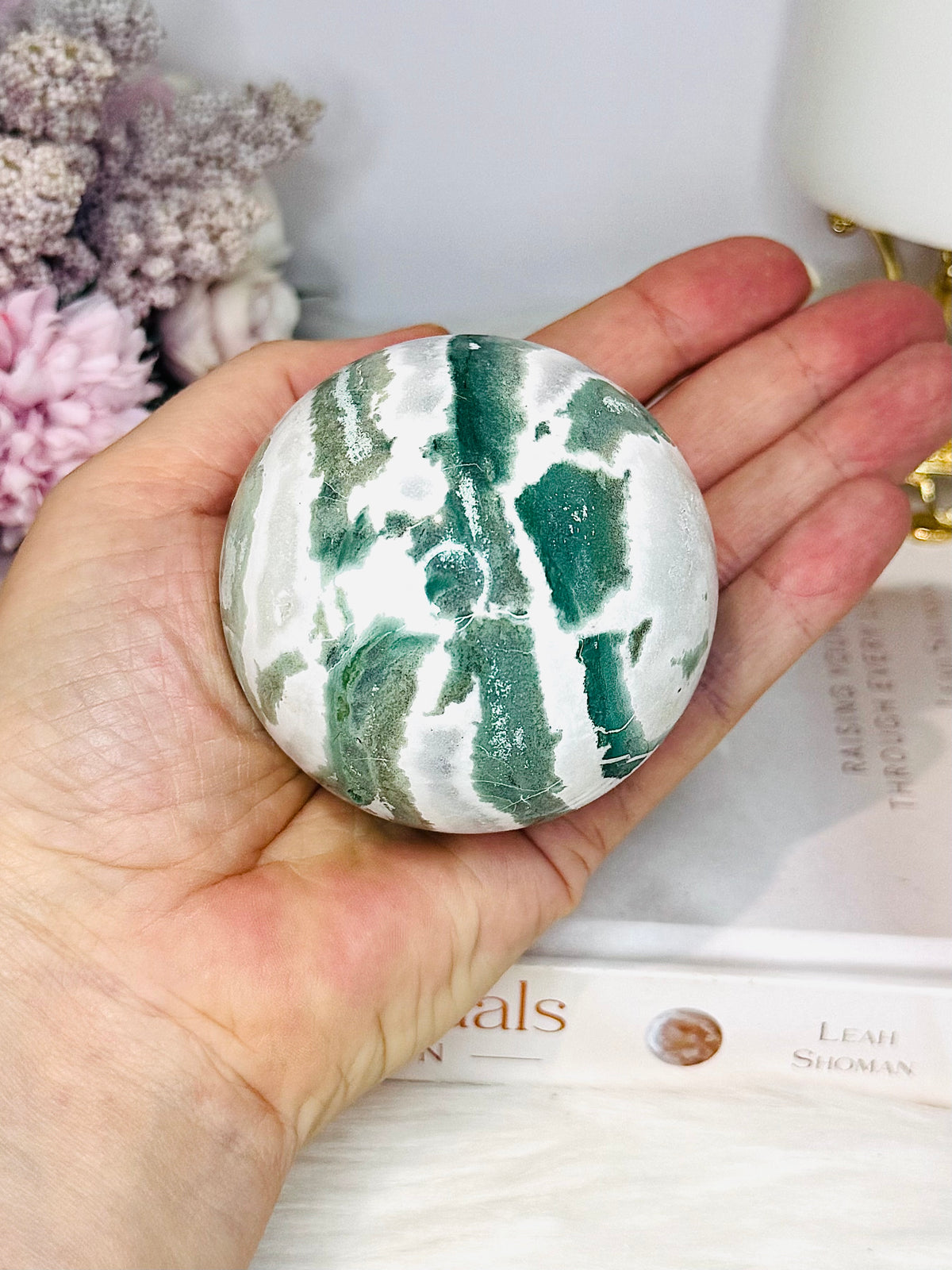 Unicorn Jasper Sphere on Stand 337g