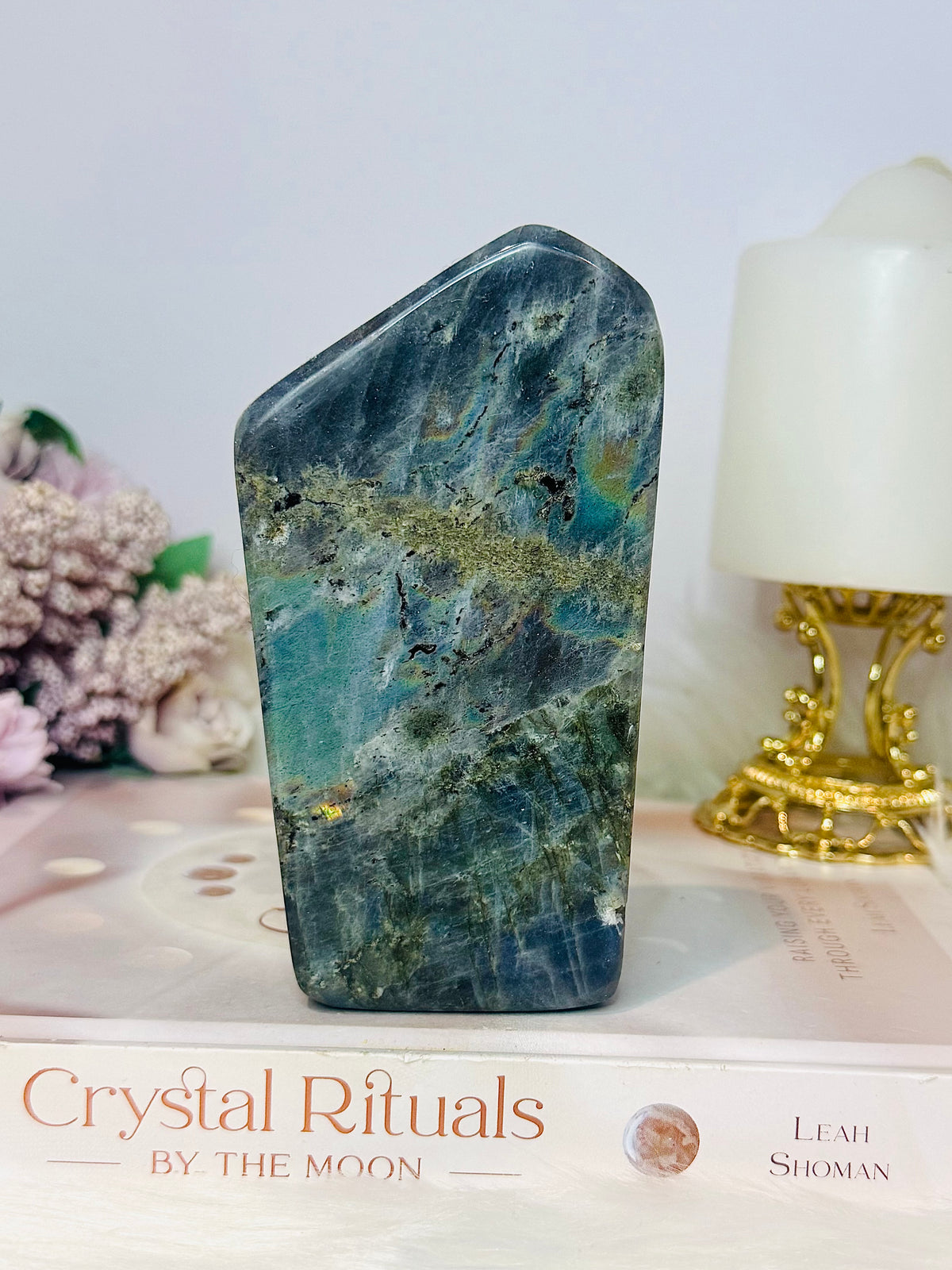 Labradorite Large Freeform 12.5cm 454g (this piece has been damaged in transit has dents on it) Reduced