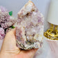 High Grade Druzy Pink Amethyst Chunky Tower 523g