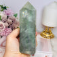 Chunky Large Green Fluorite Tower with Rainbows 15cm 630g
