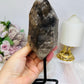 Large Smokey Lemurian Quartz Freeform on Stand 20cm 770g