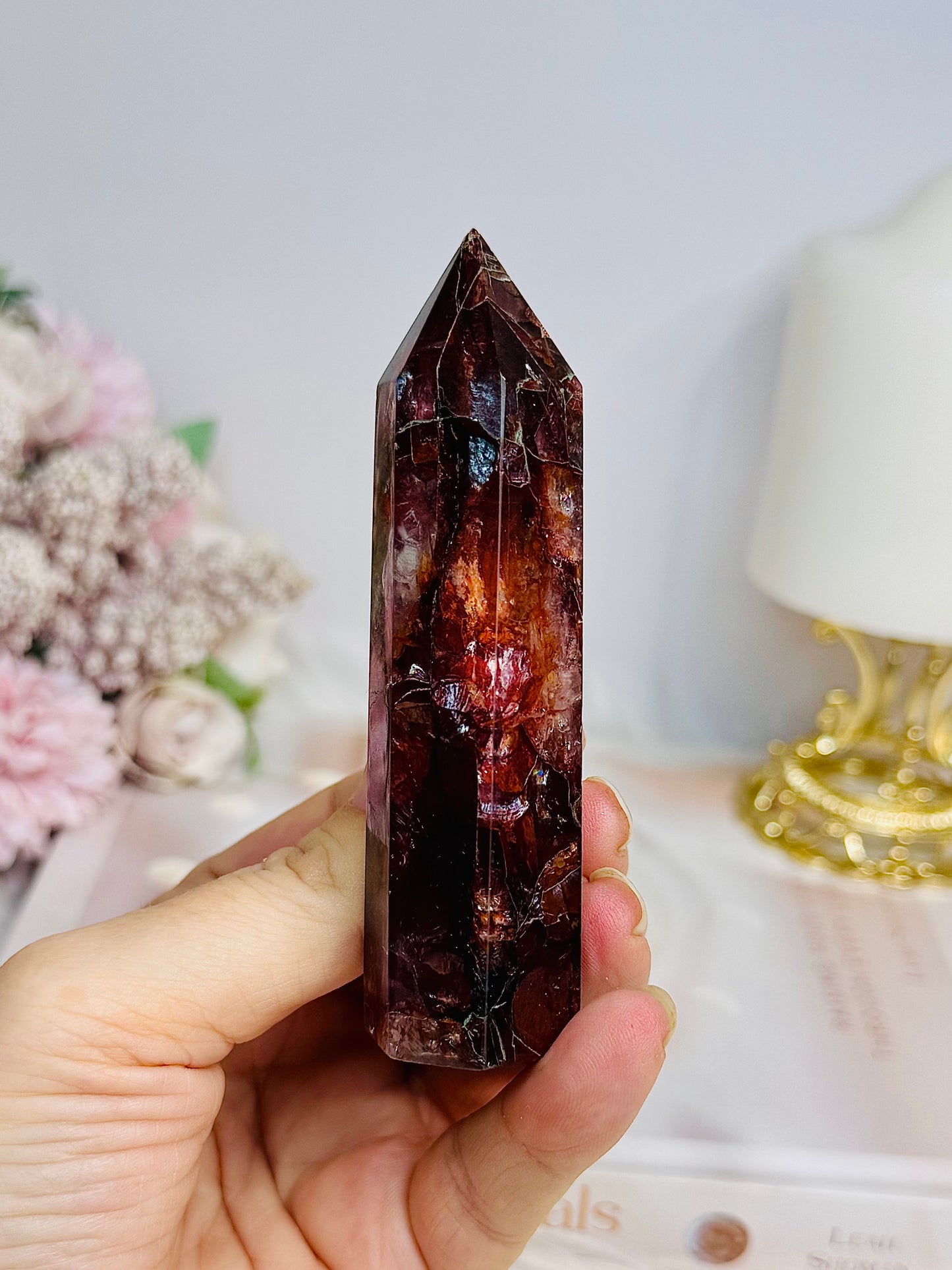 High Grade Fire Quartz Tower 9.5cm