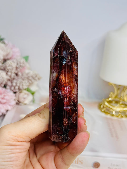 High Grade Fire Quartz Tower 9.5cm