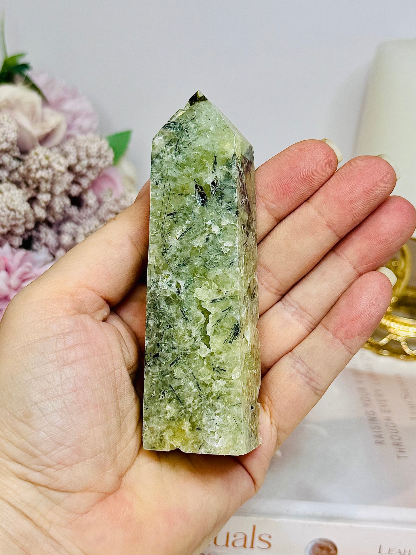 Prehnite Druzy Tower 10cm