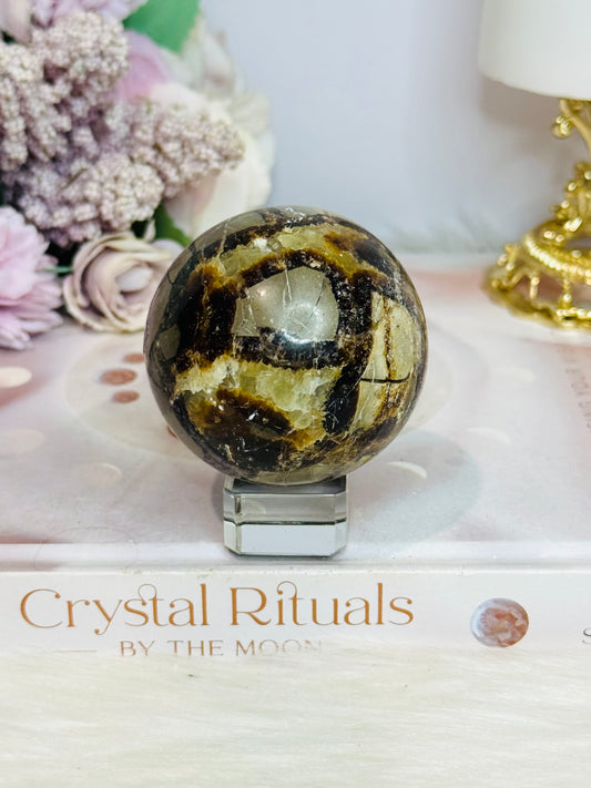 Natural Septarian Carved Sphere on Stand 233g