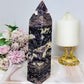 Large Purple Fluorite X Sphalerite Druzy Tower 19cm 768g