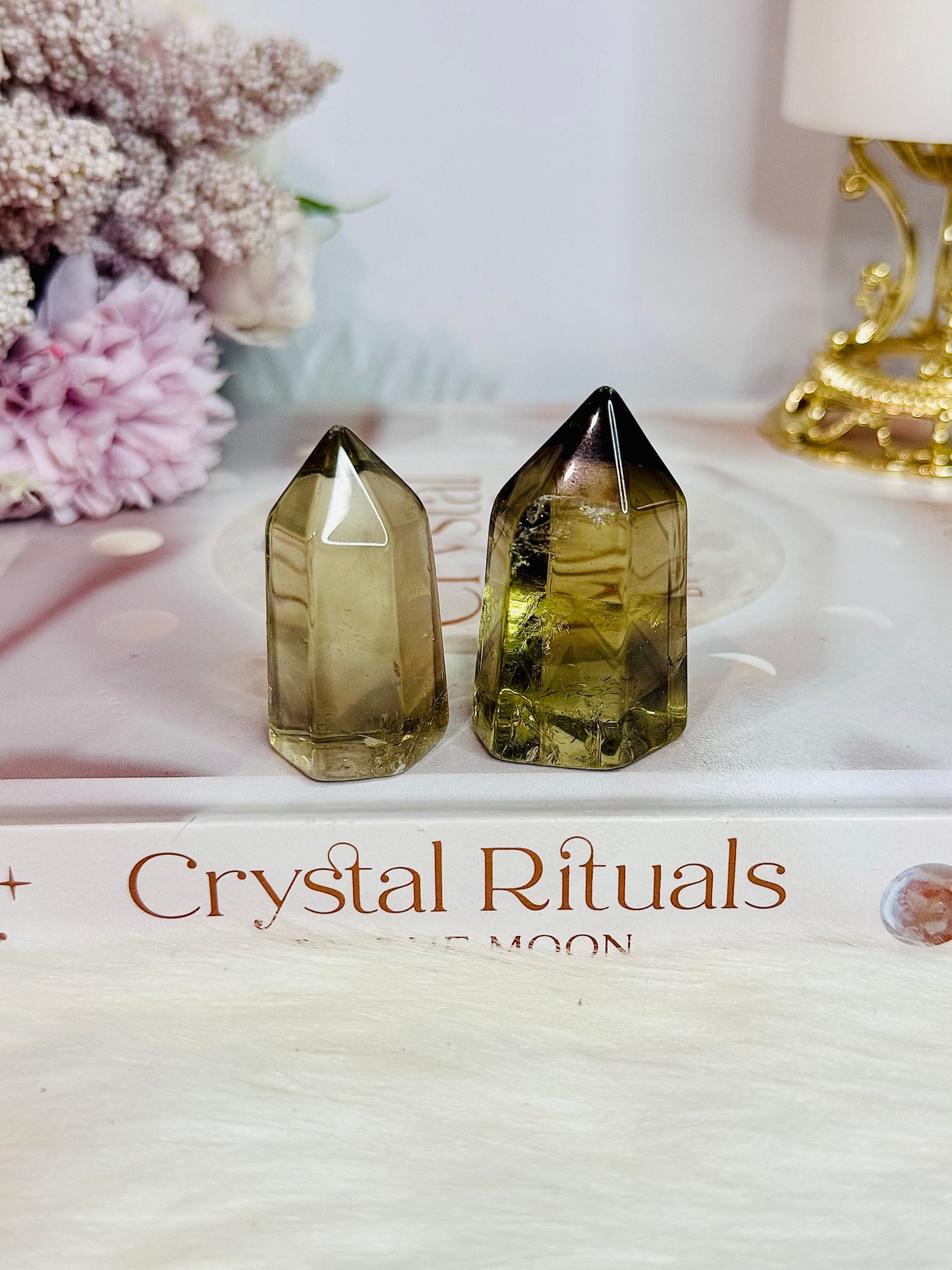 Set of 2 Small Citrine Towers | Points