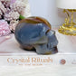 Blue Druzy Agate Carved Skull 9cm 316g