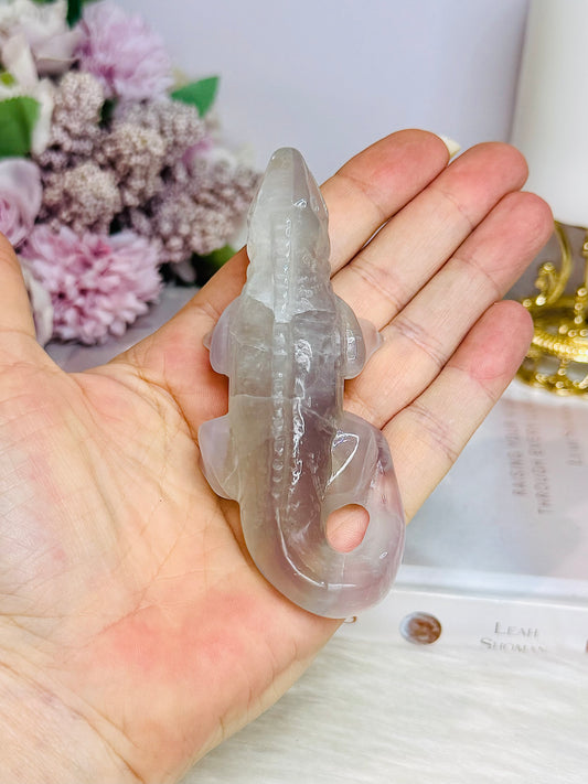 Fluorite Carved Lizard 10cm