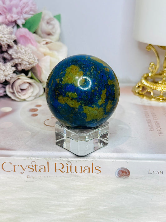 Azurite Sphere on Stand 278g