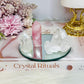 Gift Set ~ Mirror Tray 10cm Rose Quartz & Clear Quartz Towers