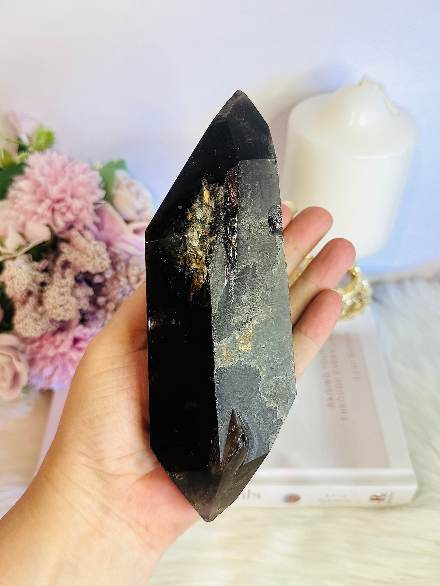 Stunning Large 17.5cm 731gram Smokey Quartz Double Terminated Point