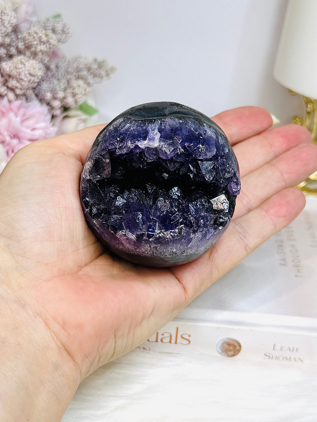 Druzy Amethyst Sphere on Stand 279g
