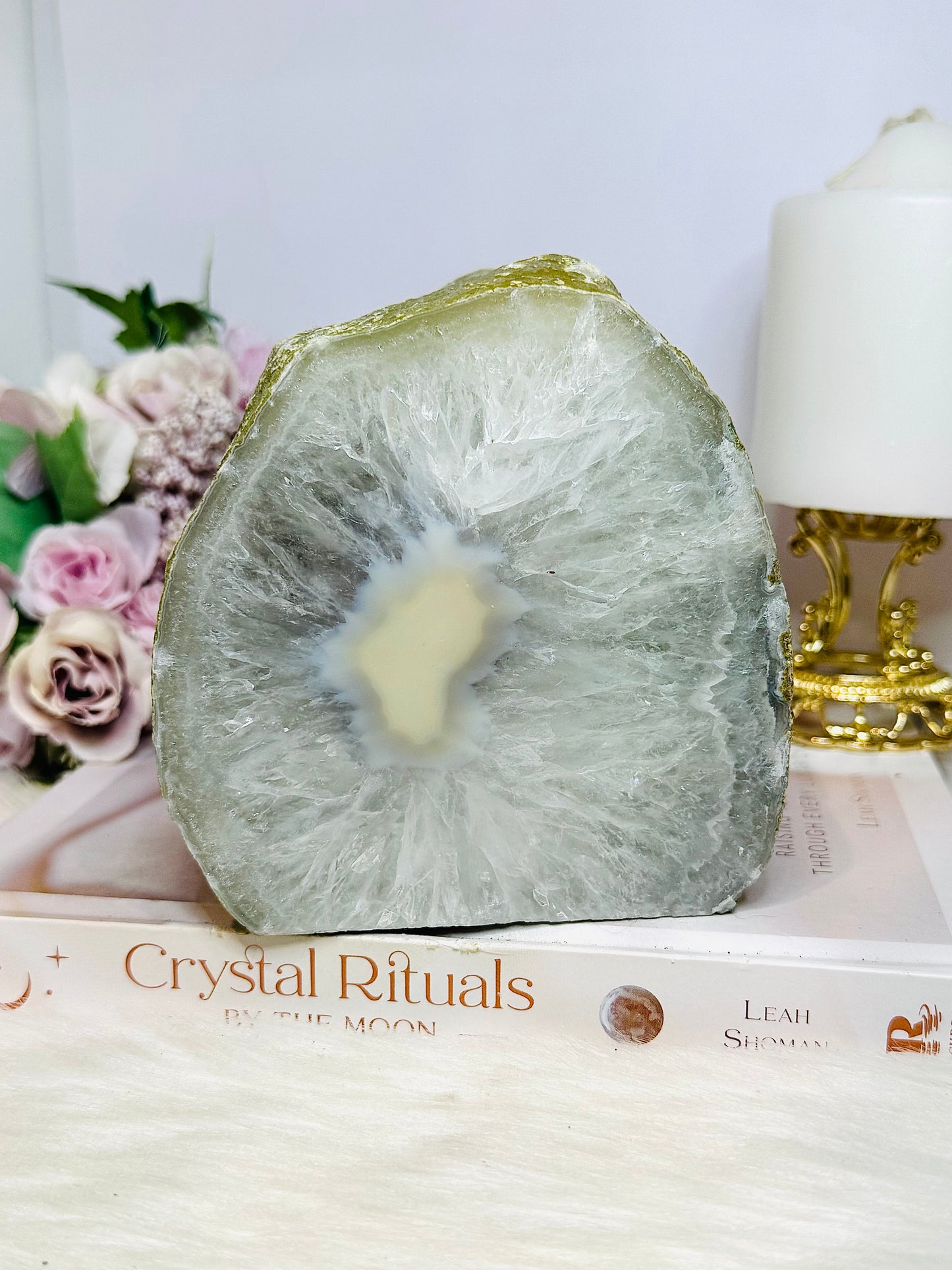 Large Druzy Agate Candle Holder 12cm 1.8KG