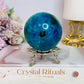 Absolutely Incredible High Grade Chrysocolla Sphere on Stand 329grams