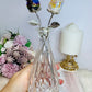 Glass Vase with Aura Amethyst & Quartz Flowers 20cm