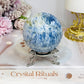 Blue Kyanite Sphere on Stand 485g On Stand