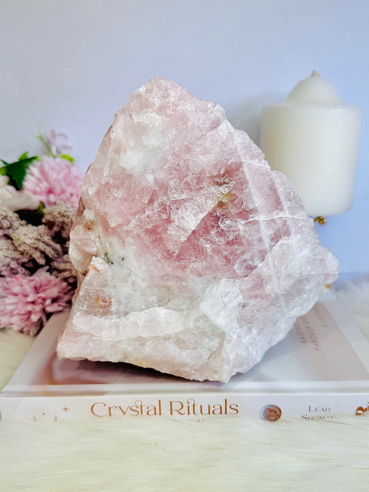 Huge Raw Natural Rose Quartz Specimen | Freeform 2.2KG 14cm