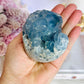 Blue Celestite Chunky Natural Druzy Freeform On Stand 535grams