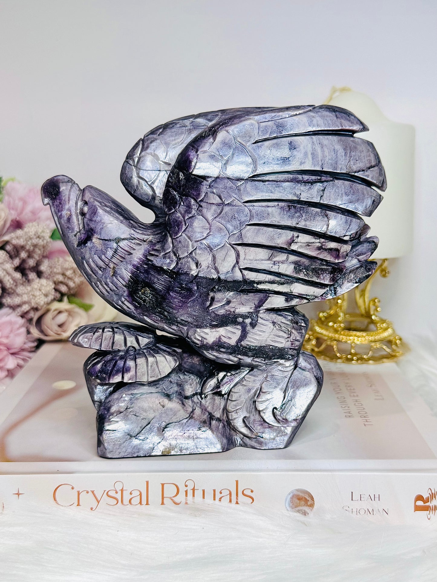 Incredible Large Purple Mica Carved Eagle | Bird 15cm 1KG