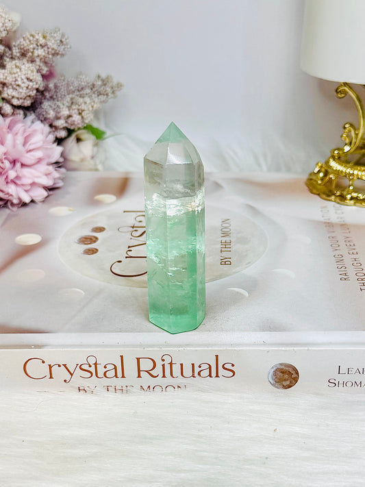 High Grade Fluorite Tower with Rainbows 7.5cm