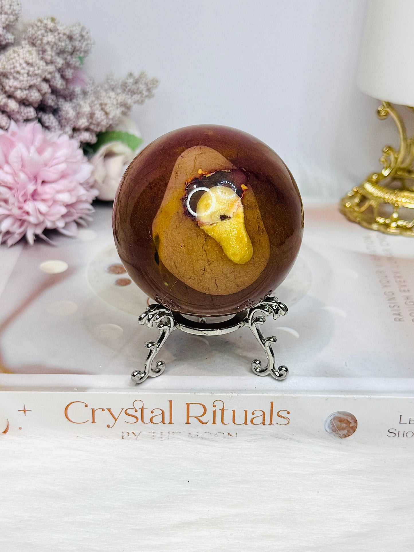 Mookaite Jasper Sphere on Stand 336g