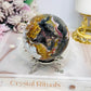 Large Mexican Crazy Lace Agate Druzy Sphere on Stand 449g