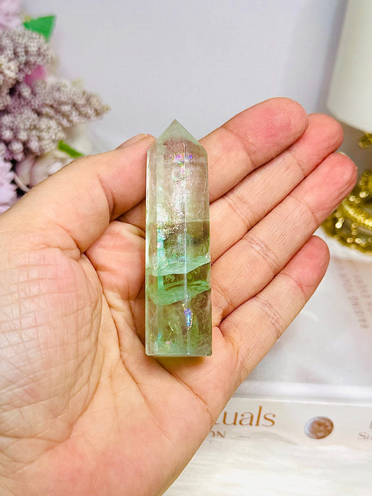 Watermelon Fluorite Tower Full of Rainbows 7cm