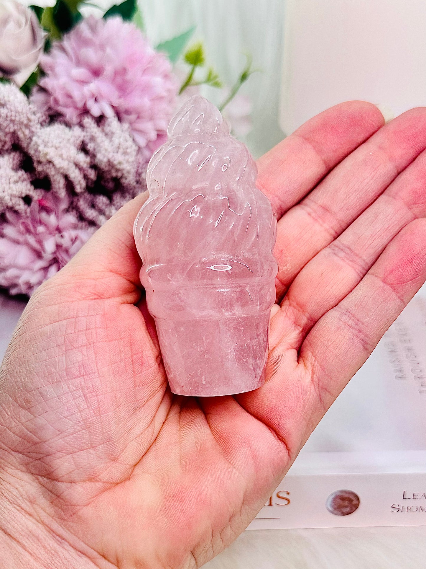 Deliciously Gorgeous Perfectly Carved Rose Quartz Ice Cream