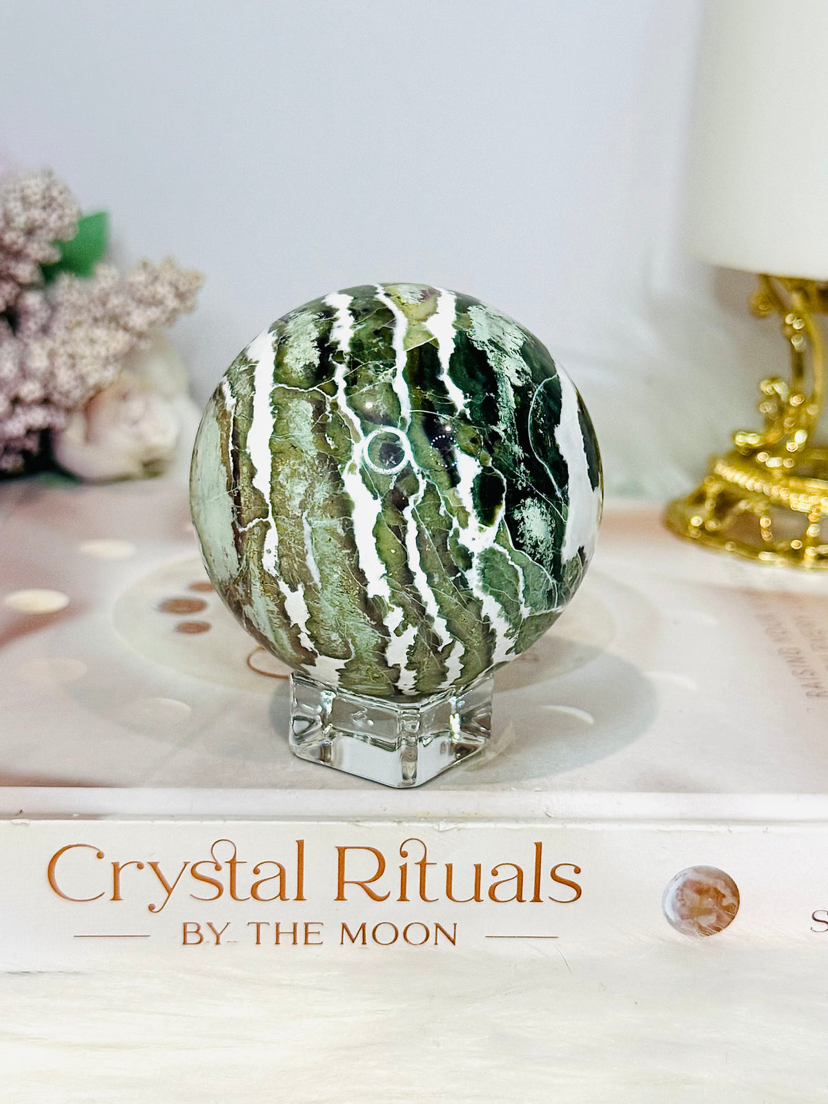 Unicorn Jasper Sphere on Stand 298g